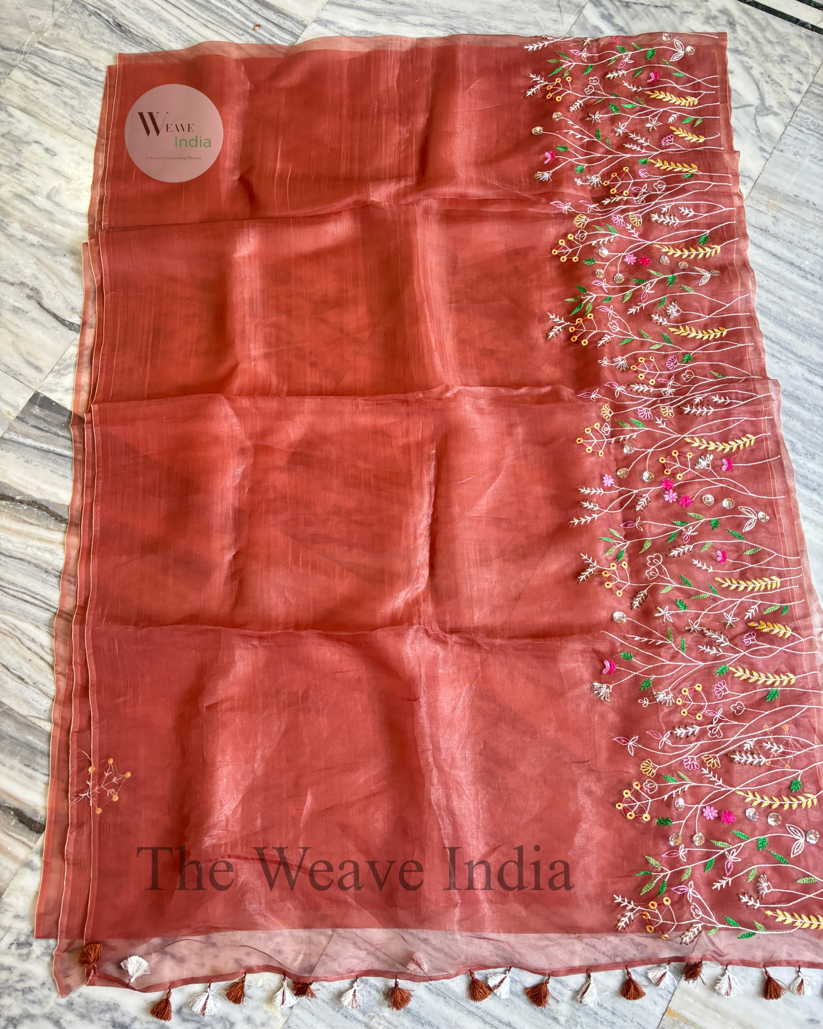 Cocoa Noor – Organza French Knot Saree