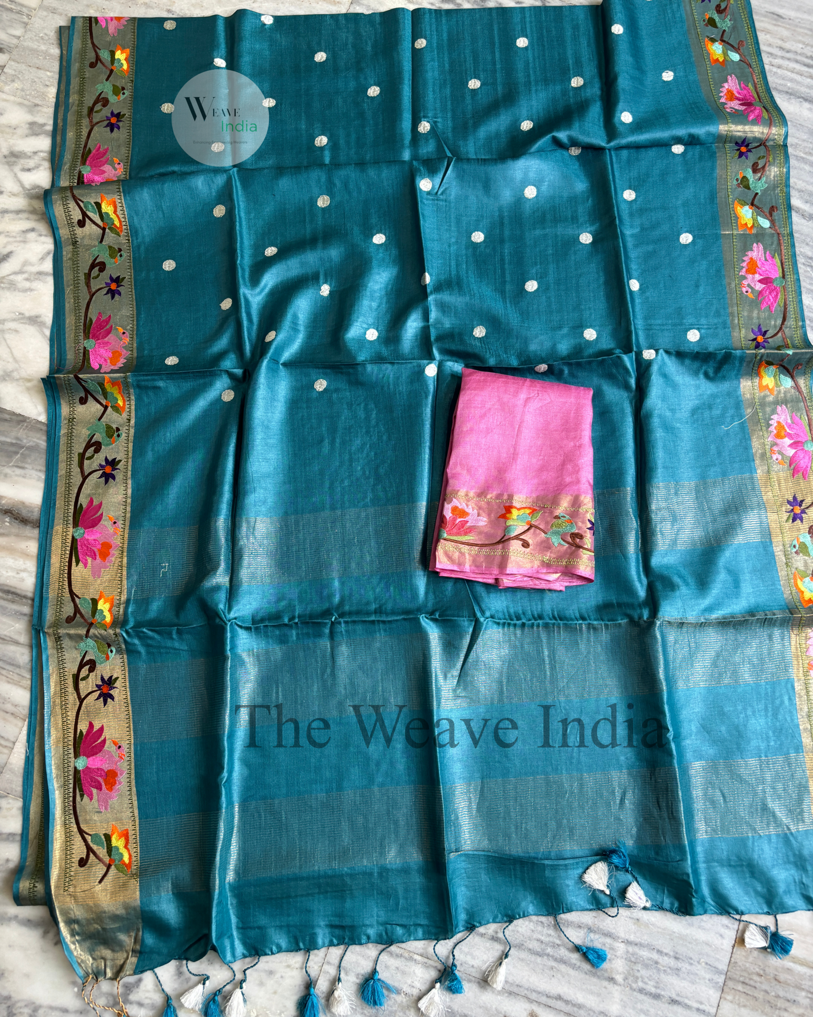 Rama Rajhans – Silk Mark Certified Tussar Paithani Saree