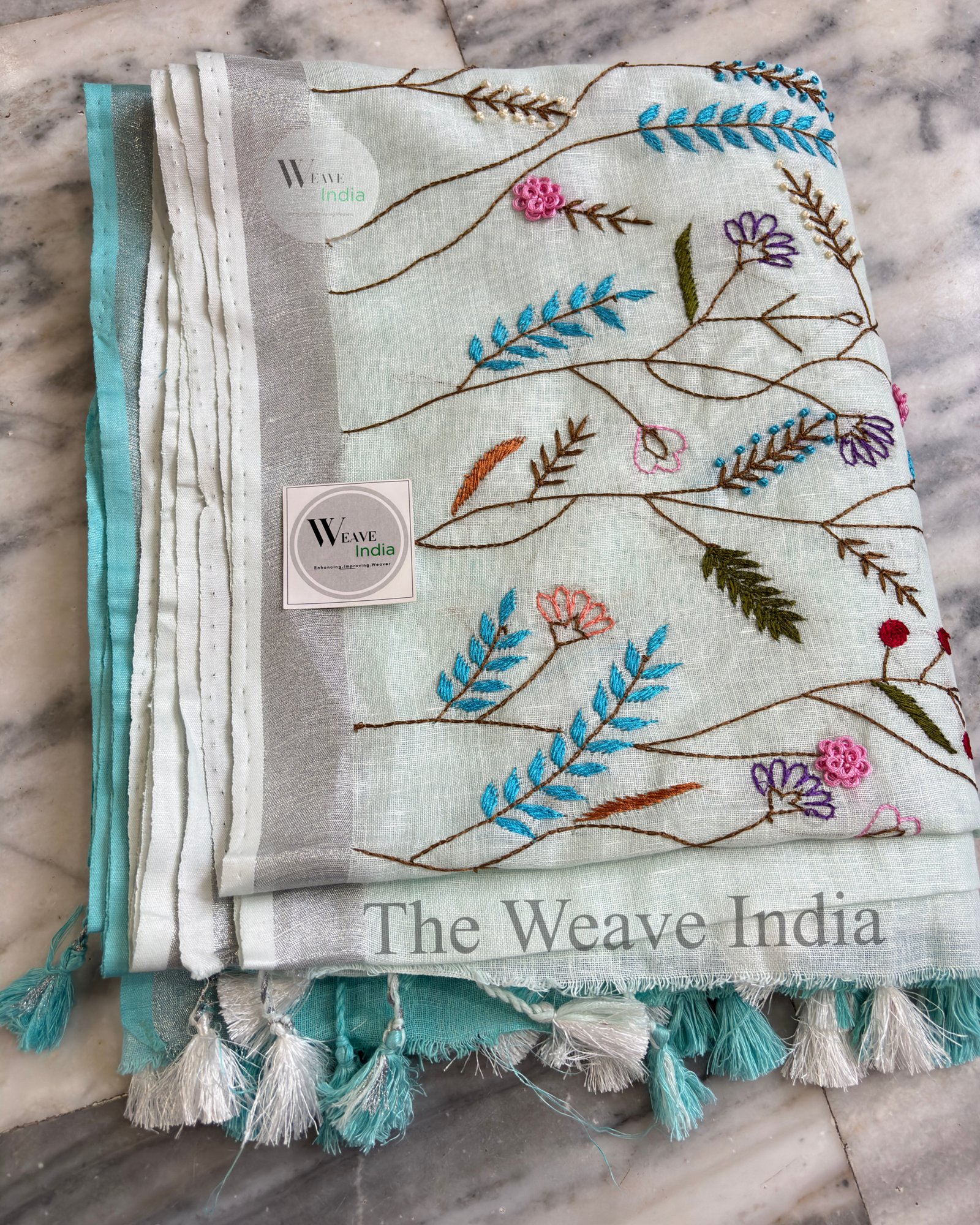 Neel Fiza Knot Linen Saree