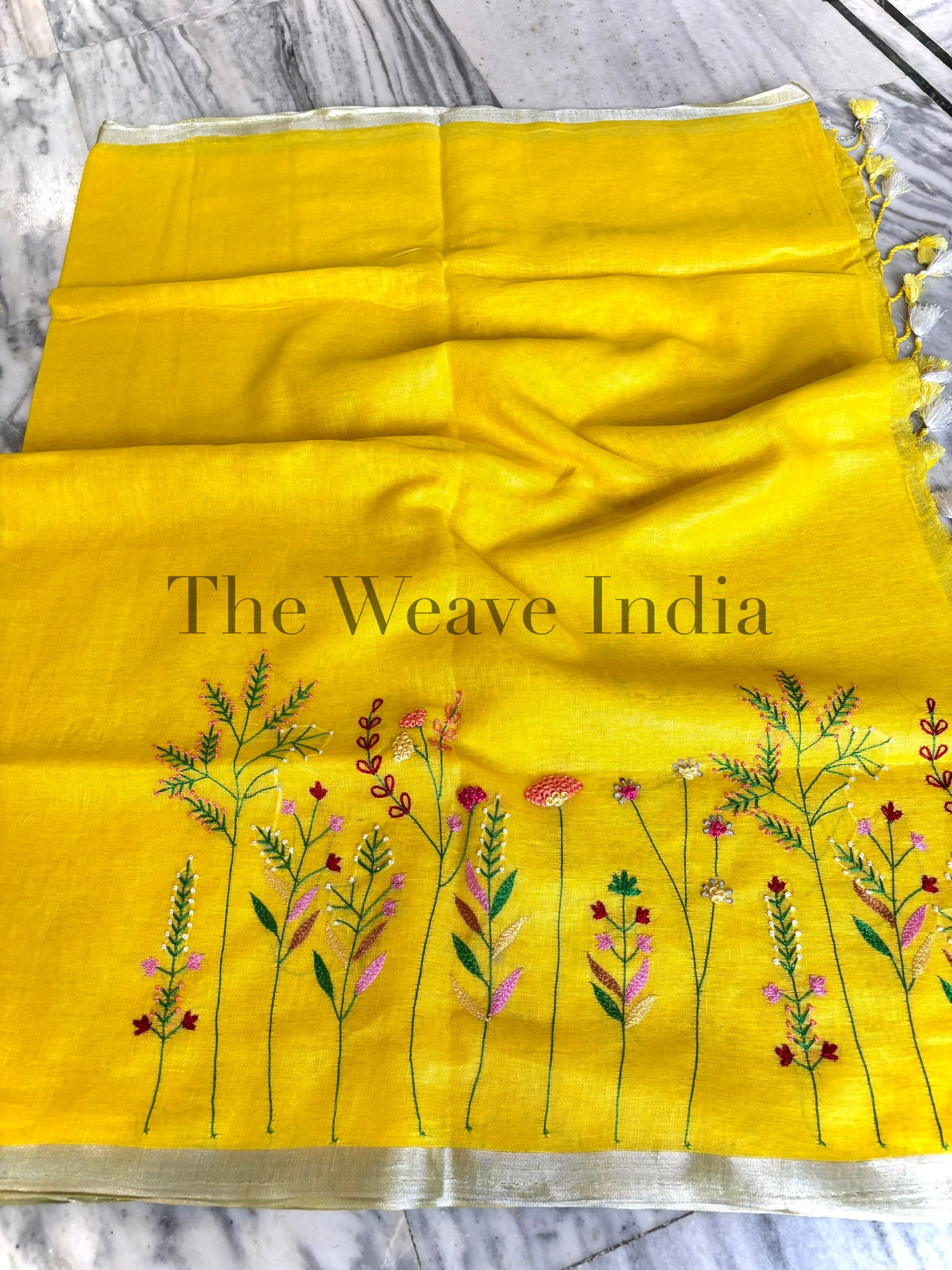 Sunshine Linen Saree