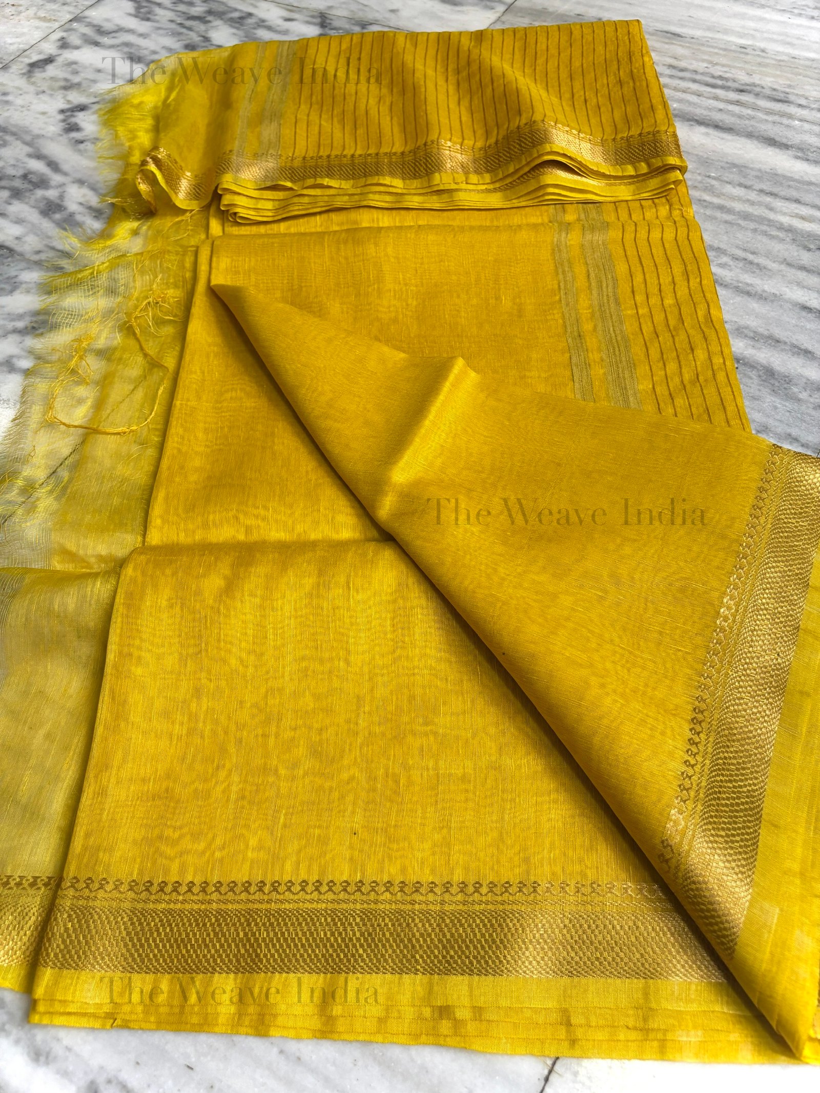 Sunshine Pure Linen Silk Saree
